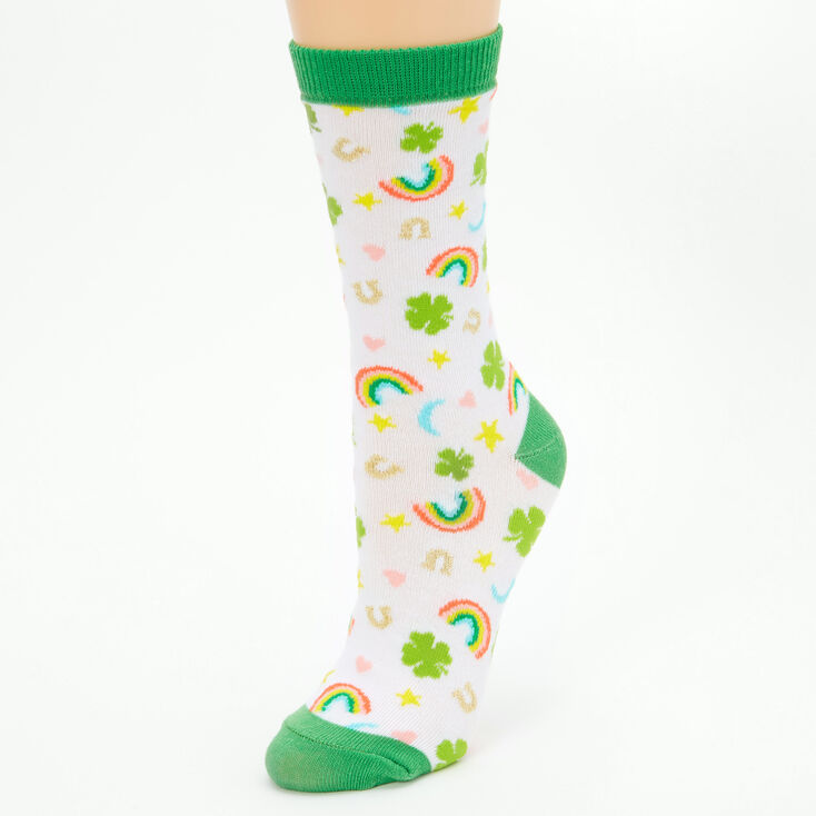 St. Patrick&#39;s Day Rainbow Mix Crew Socks,