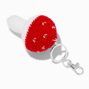Red Mushroom Crocheted Keychain,