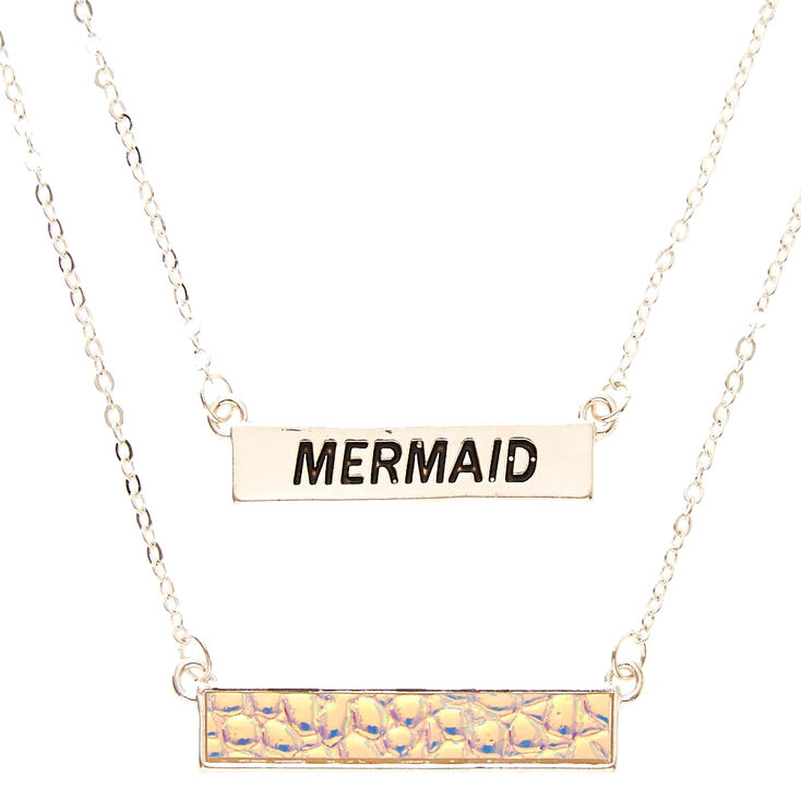 Silver Tone Mermaid Necklaces - 2 Pack,