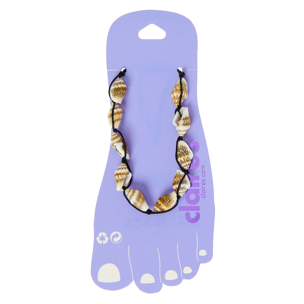 Conch Shell Anklet - Black,
