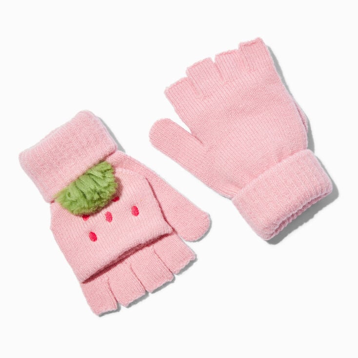 Pink Strawberry Convertible Gloves,