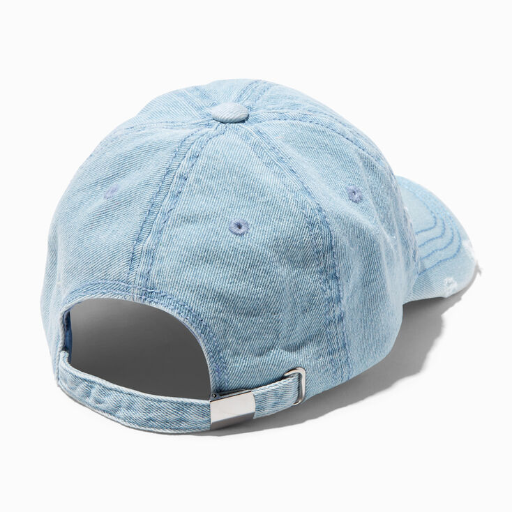 &quot;MAMA&quot; Distressed Denim Baseball Cap,