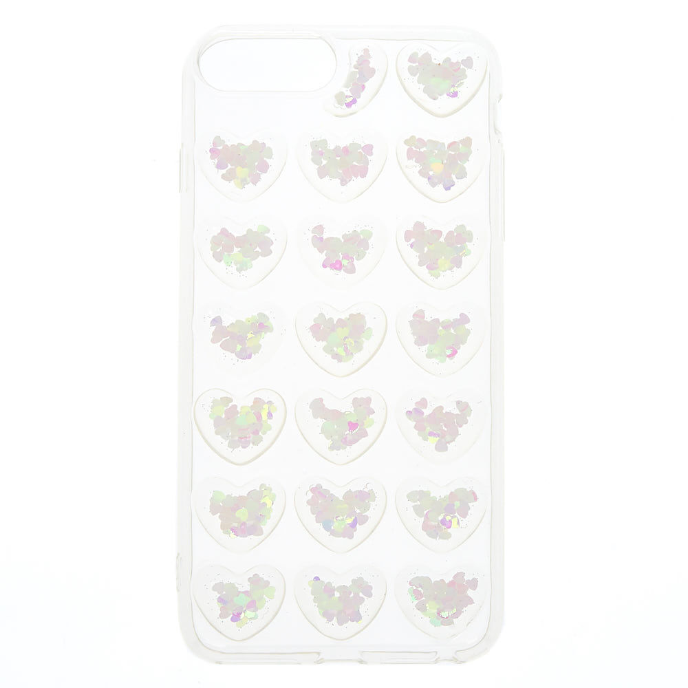 Iridescent Hearts Phone Case - Clear,
