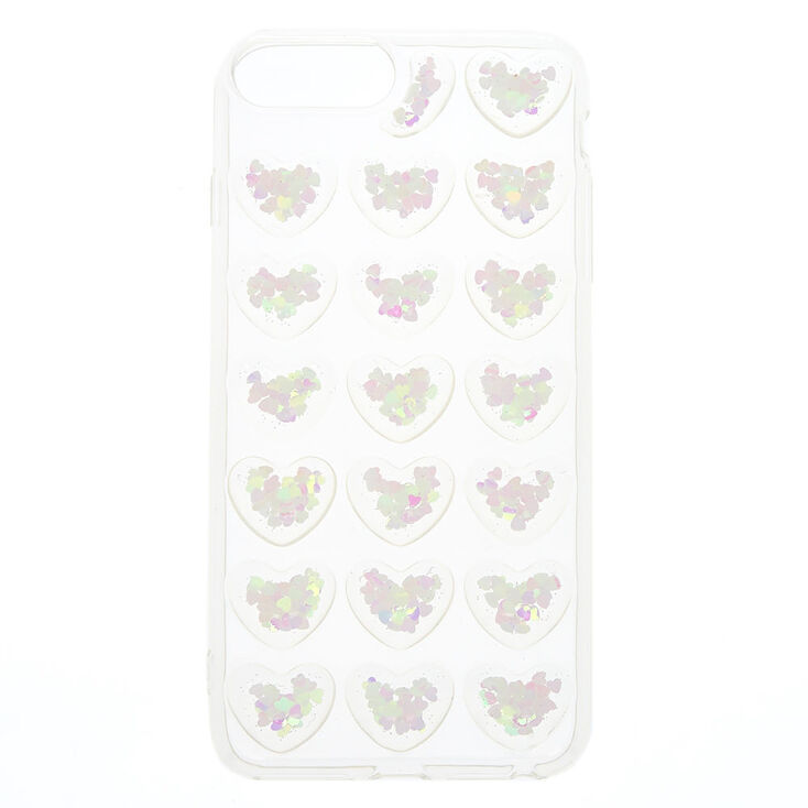 Iridescent Hearts Phone Case - Clear,