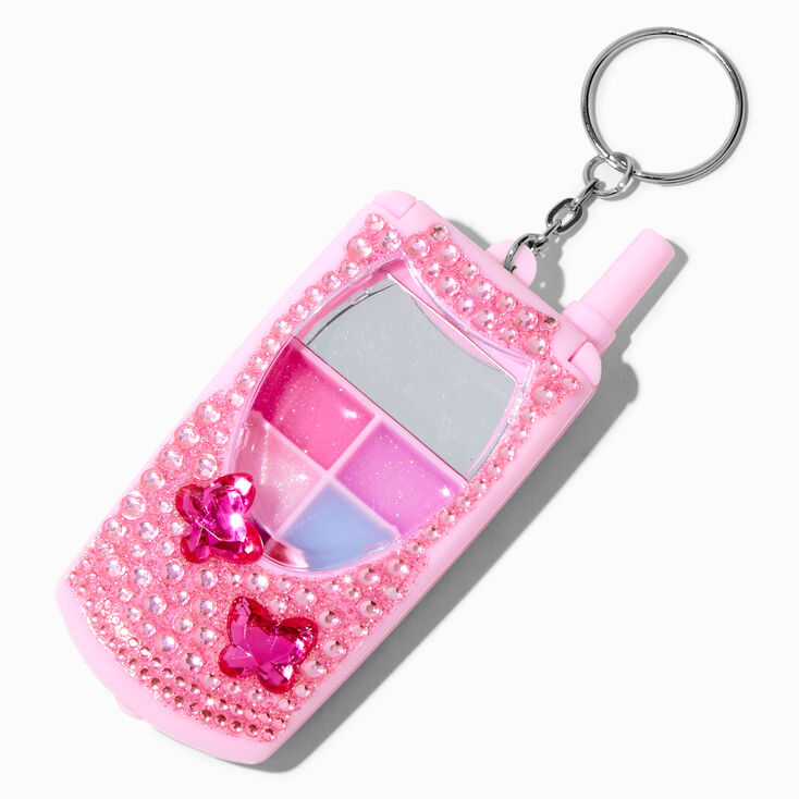 Pink Butterfly Bling Flip Phone Lip Gloss Set