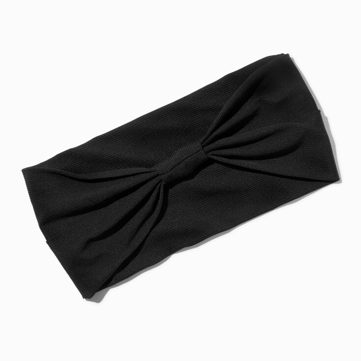 Black Knotted Sport Headwrap,