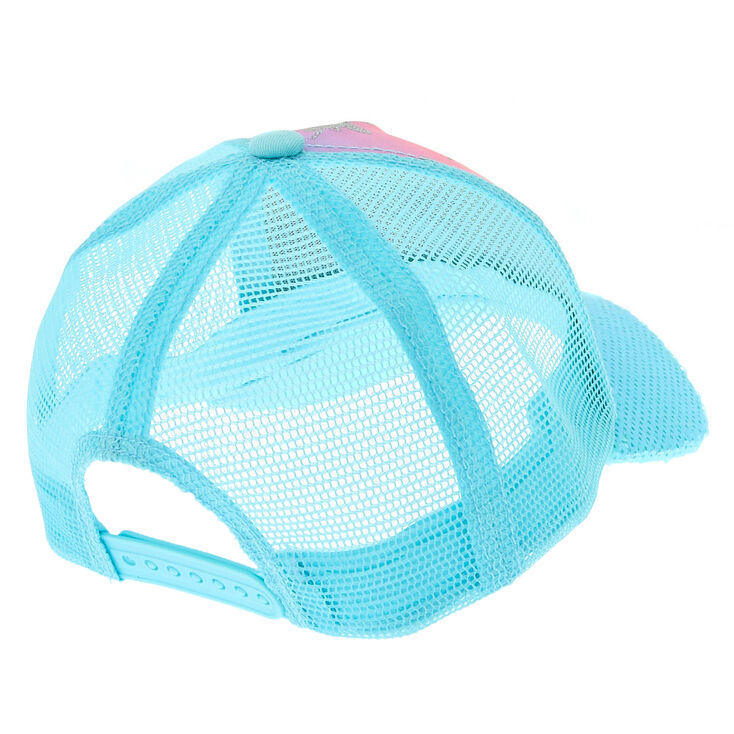 Unicorn Rainbow Print Baseball Cap - Turquoise,