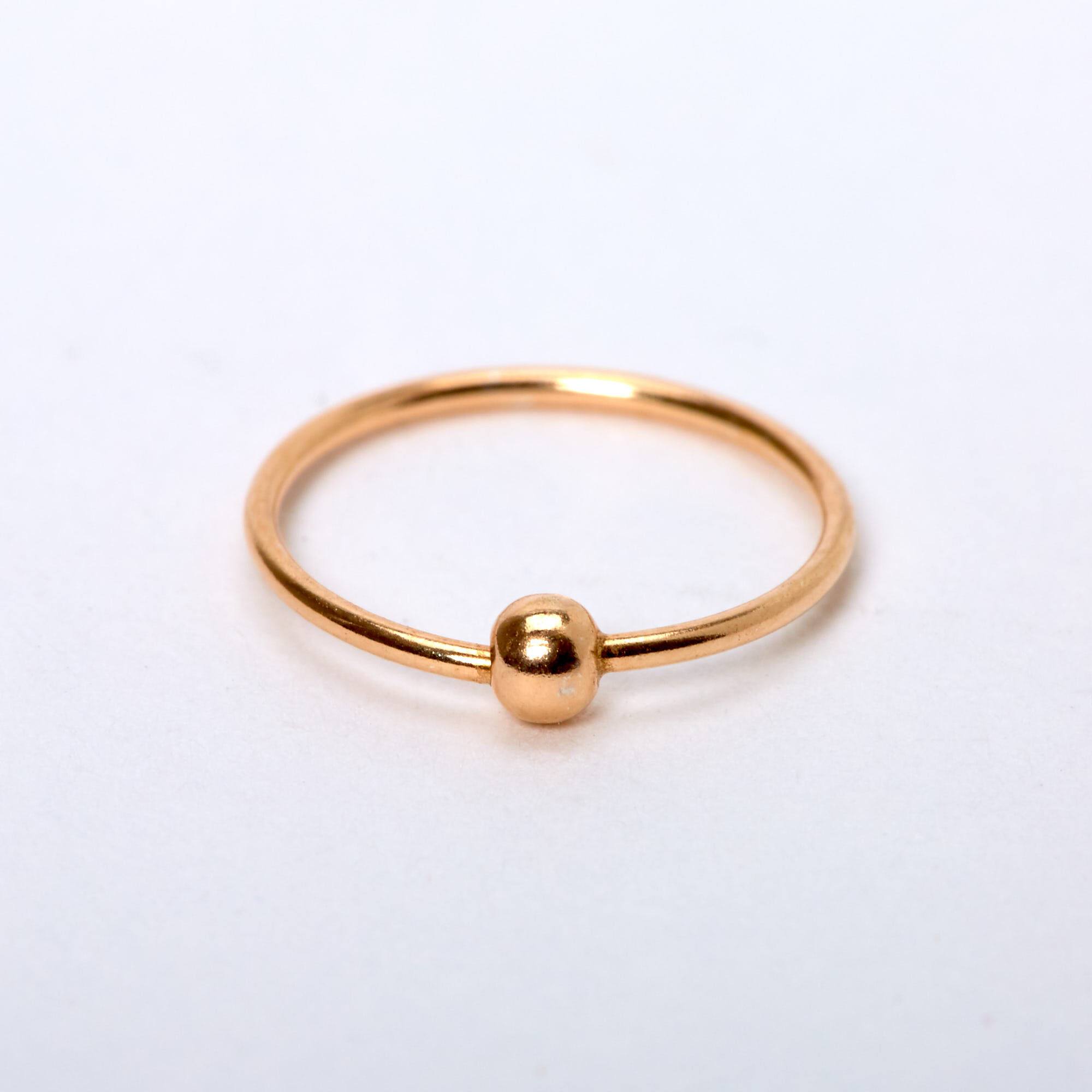 Sterling Silver 22G Rose Gold Beaded Nose Ring Claire's US