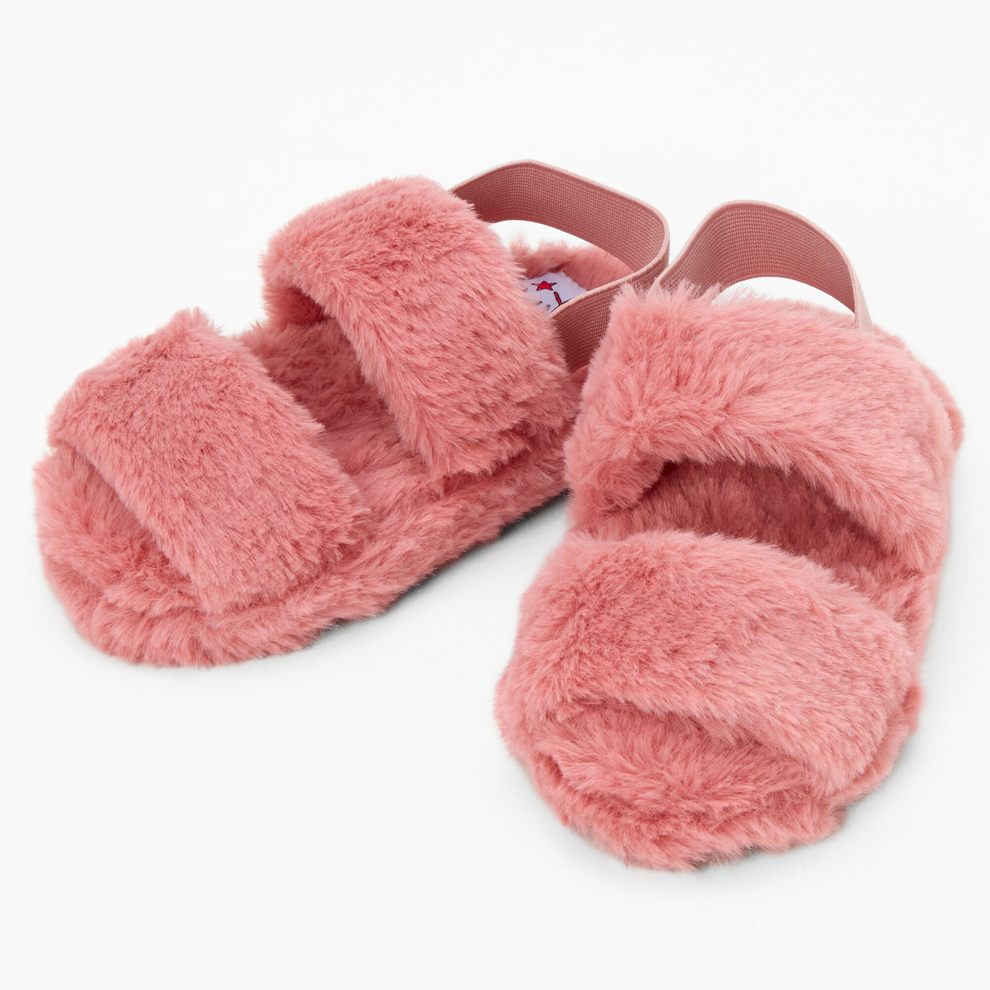 Pink fluffy best sale sandal slippers