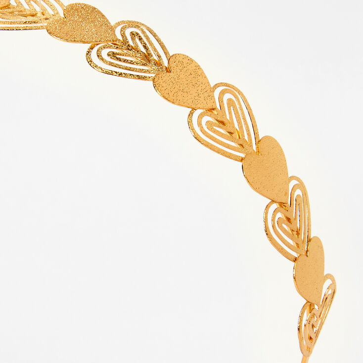 Gold Glitter Heart Headband,