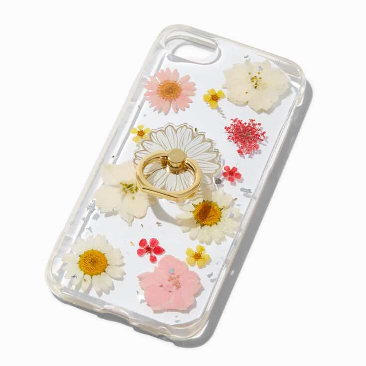 Daisy Ring Holder Pressed Flowers Phone Case - Fits iPhone&reg; 6/7/8/SE,