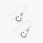 Sterling Silver Happy Face Emoji 0.5&quot; Drop Earrings,