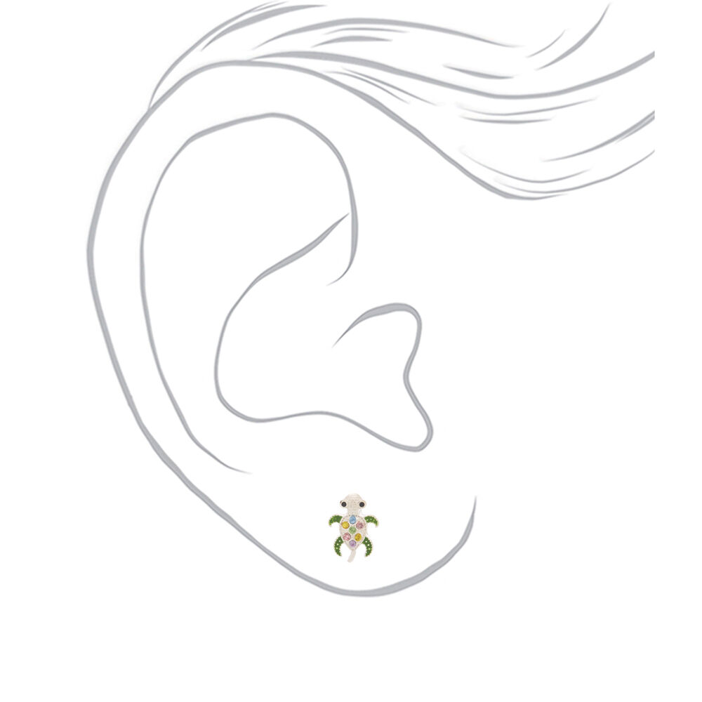 Embellished Turtle Stud Earrings,