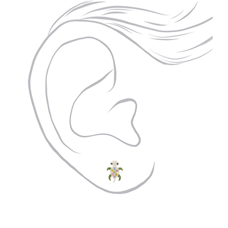 Embellished Turtle Stud Earrings,