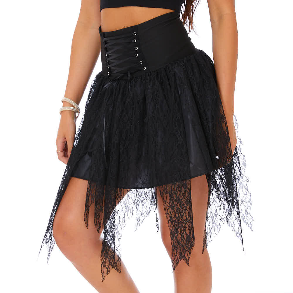 Witch Lace Up Tutu - Black,