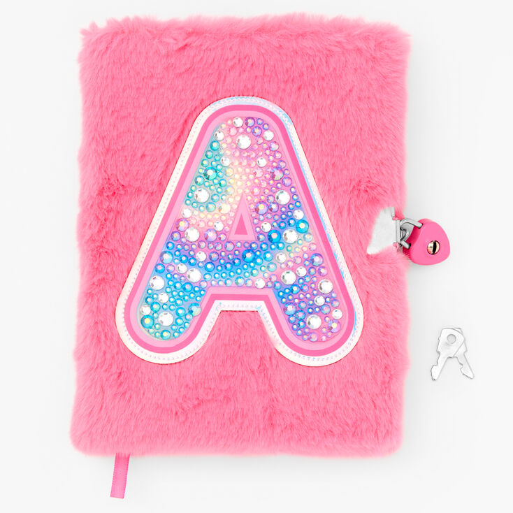 Bejeweled Initial Fuzzy Lock Diary - A,