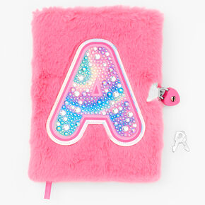 Bejeweled Initial Fuzzy Lock Diary - A,