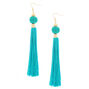 5&quot; Vintage Design Tassel Drop Earrings - Turquoise,