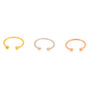 Mixed Metal Faux Hoop Nose Rings - 3 Pack,