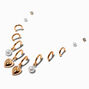 Gold-tone Heart Pearl Earring Stackables Set - 6 Pack,