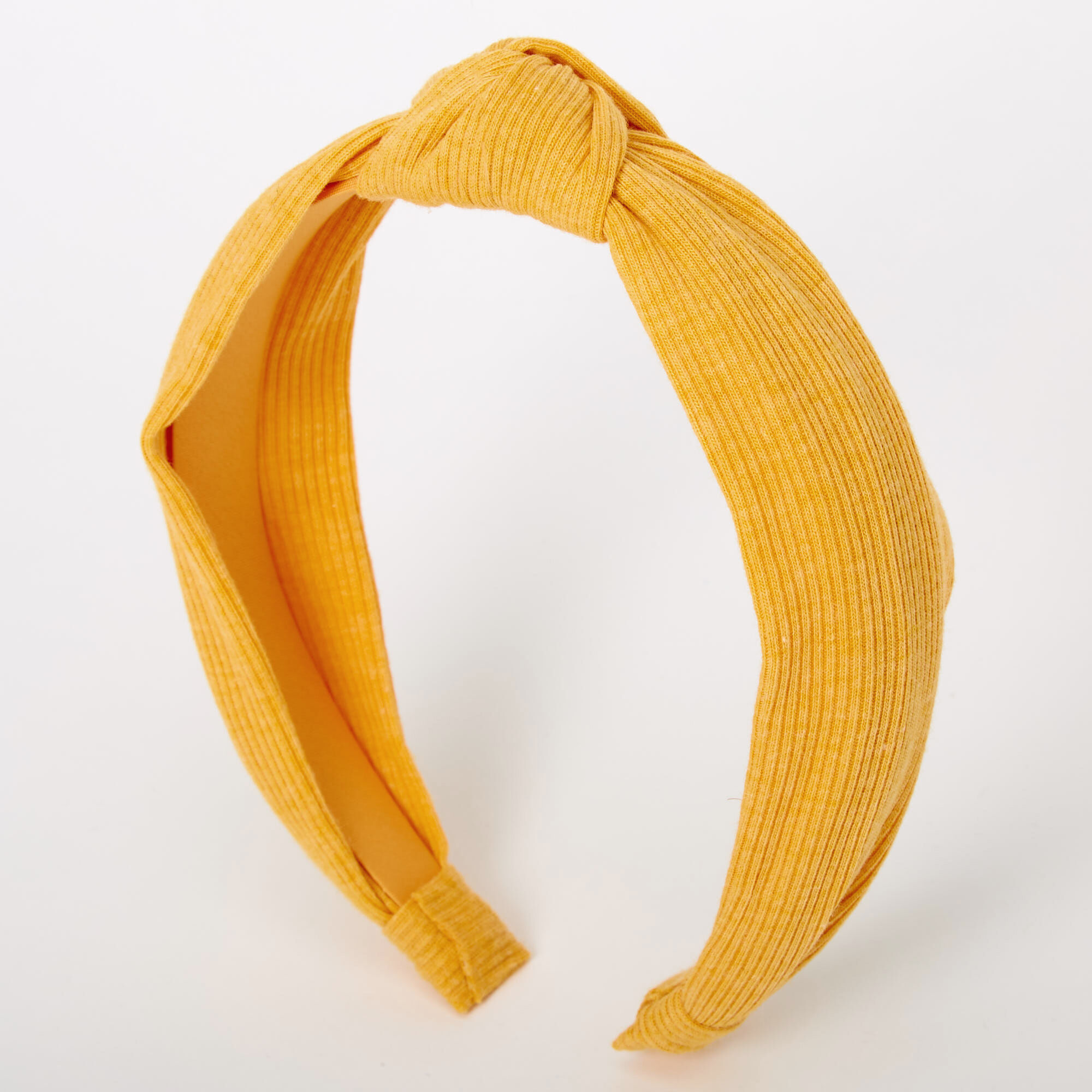 Ribbed Knotted Headband - Mustard,