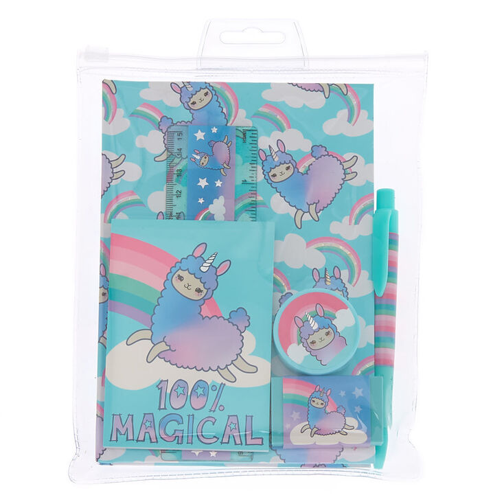 Lala the Llama Rainbow Stationery Set - Turquoise,