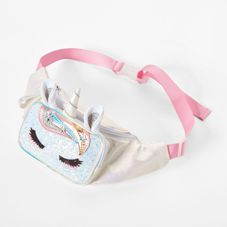 Glitter Unicorn Fanny Pack - White | Claire's US