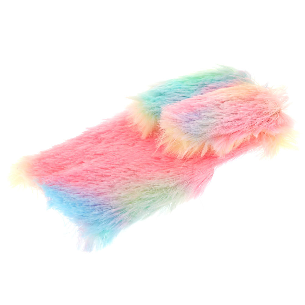Pastel Rainbow Faux Fur Bunny Phone Case - Fits iPhone 6/7/8,