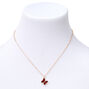 Butterfly Birthstone 16&quot; Gold Pendant Necklace - February,