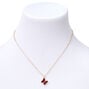 Butterfly Birthstone 16&quot; Gold Pendant Necklace - July,