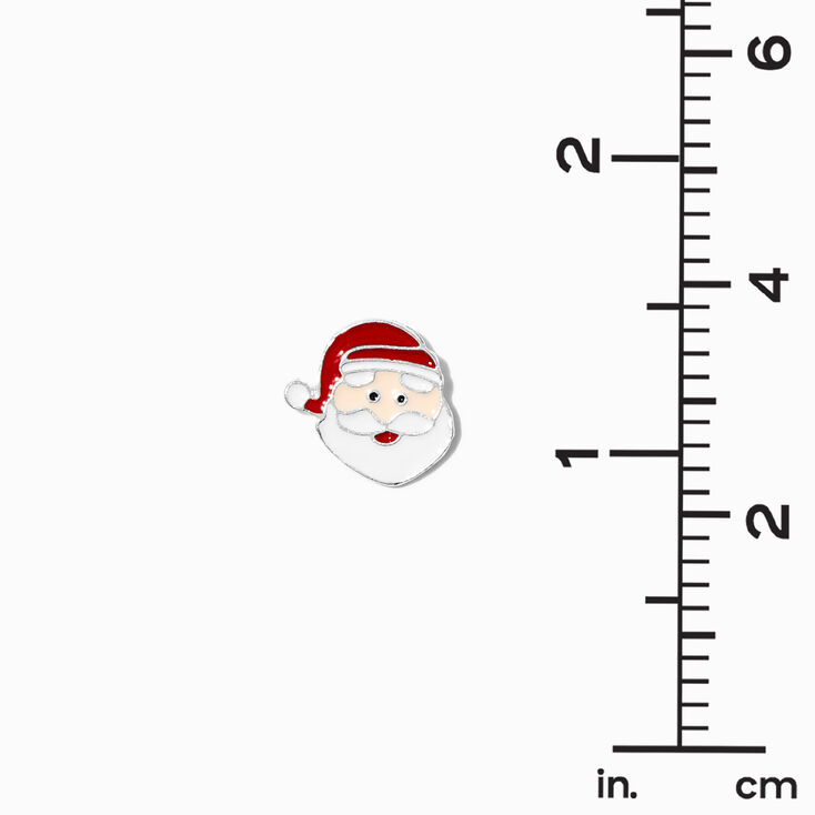 Clous d&#39;oreilles &eacute;maill&eacute;s t&ecirc;te de P&egrave;re No&euml;l,