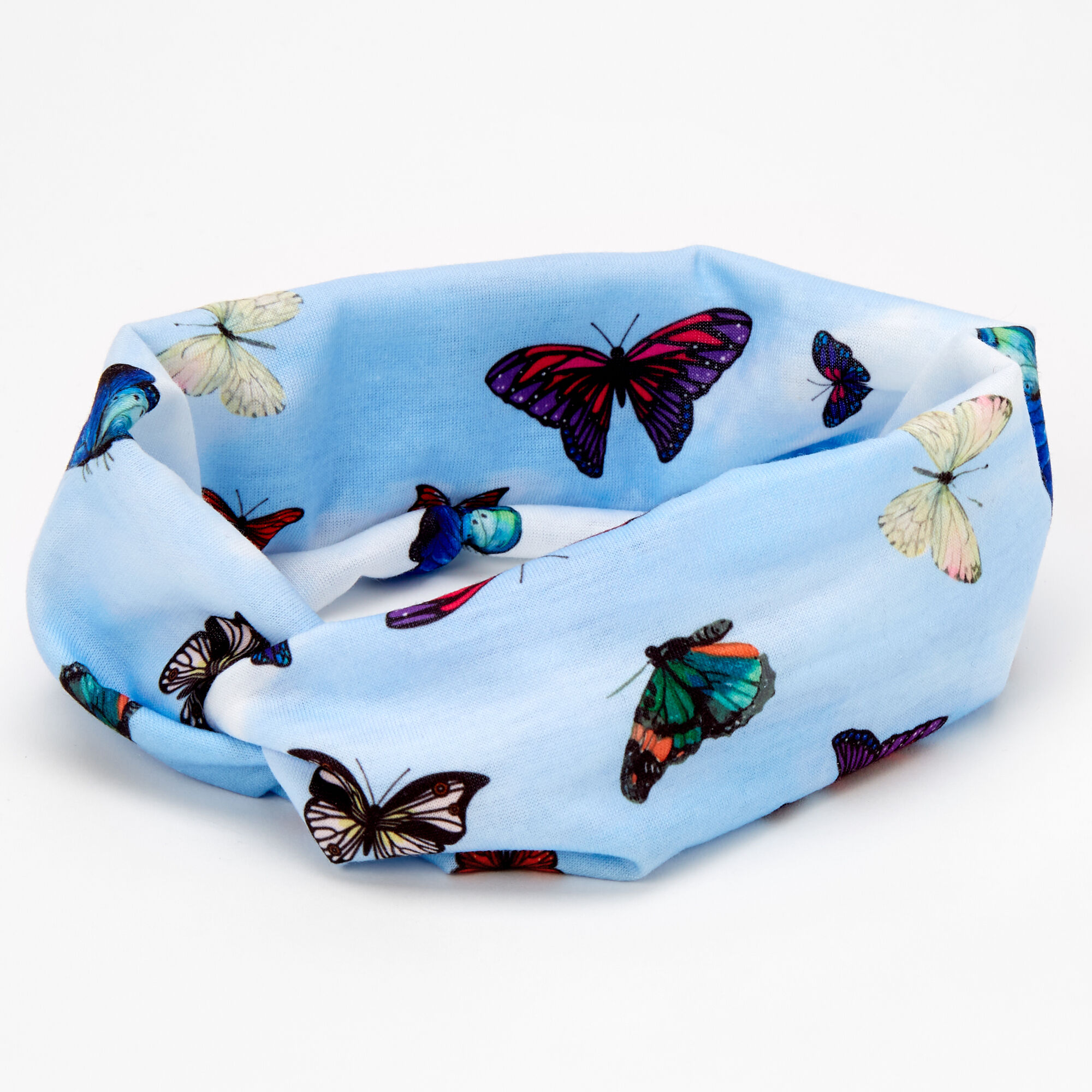 Claire's Bandeau torsadé papillon - Bleu
