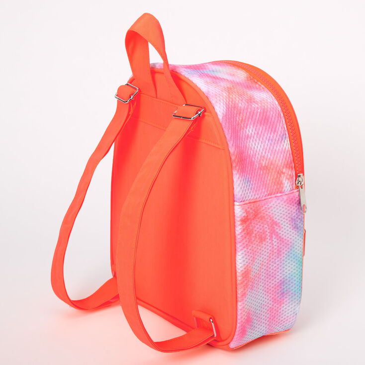 Mesh Neon Tie Dye Small Backpack - Coral,