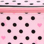 Polka Dot Hearts Makeup Bag - Pink,