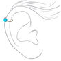 Silver Titanium 16G Twisted Cartilage Hoop Earring - Turquoise,
