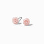 Clous d&#39;oreilles roses design rose sculpt&eacute;e,