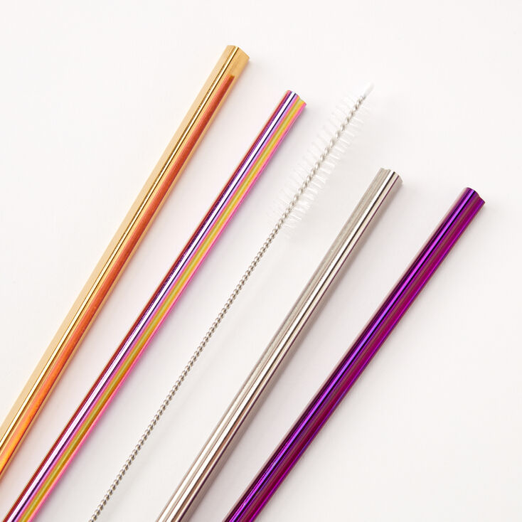 Heart-Shaped Stainless Steel Straws - 4 Pack,