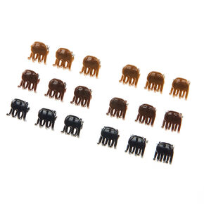 Black, Brown &amp; Gold Metallic Mini Hair Claws - 18 Pack,