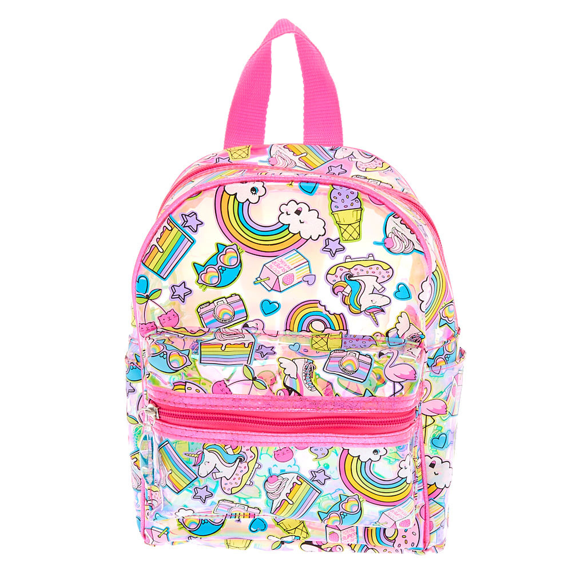 Rainbow Unicorn Icon Backpack - Pink | Claire's US