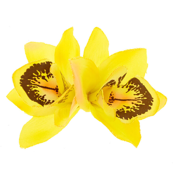 Barrette A Orchidee Jaune Claire S Fr