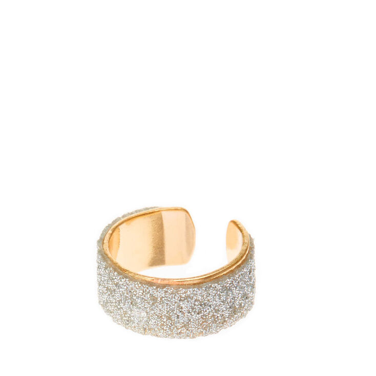 Gold-tone Glitter Band Ear Cuff,