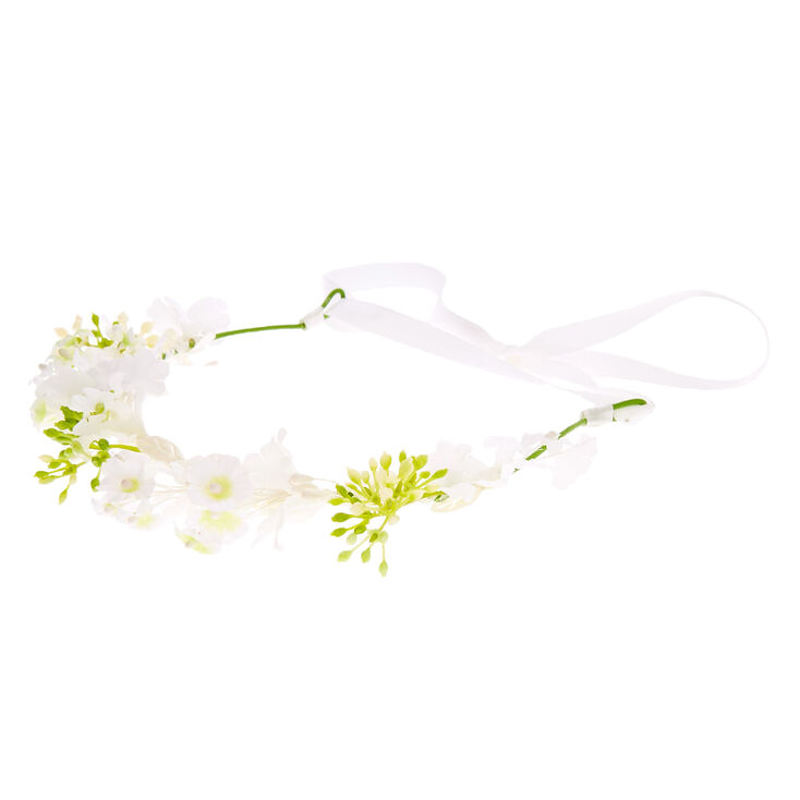 Claire's Couronne de fleurs Claire's Club - Blanc