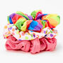 Rainbow Stripes &amp; Polka Dots Hair Scrunchies - 3 Pack,