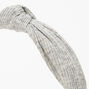 Ribbed Knotted Headband - Light Grey,