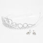 Silver Rhinestone Tiara &amp; Teardrop Earring Set - 2 Pack,