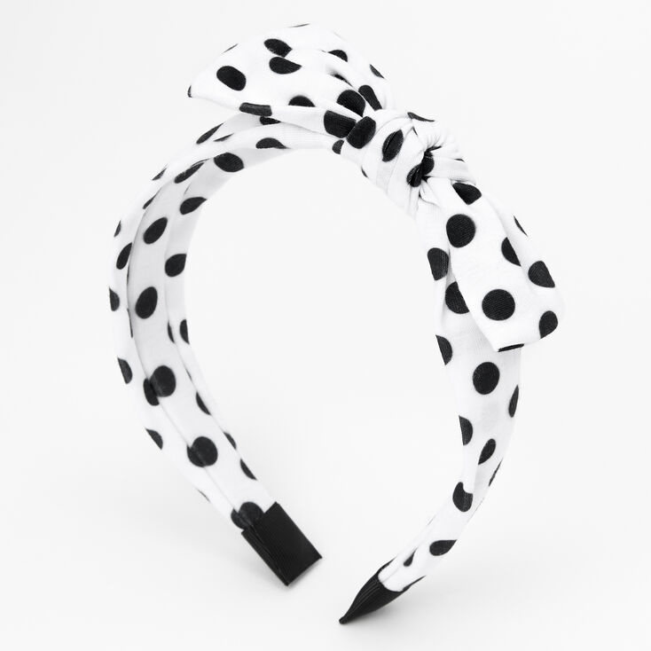 Claire's Bandeau à nœud et à pois noir et blanc Claire's Club