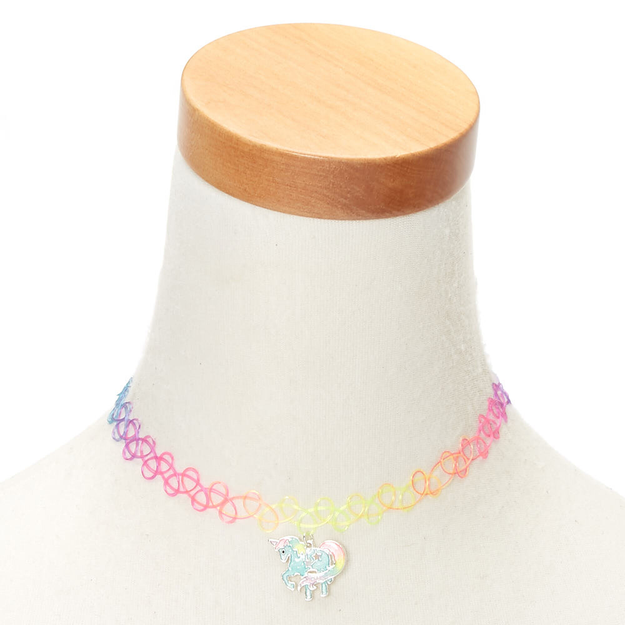 periskop Penneven barrikade Rainbow Glow In The Dark Unicorn Tattoo Choker Necklace | Claire's US