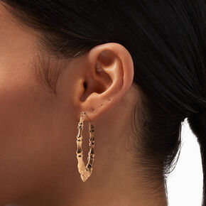 Gold-tone 60MM Bamboo Hoop Earrings,