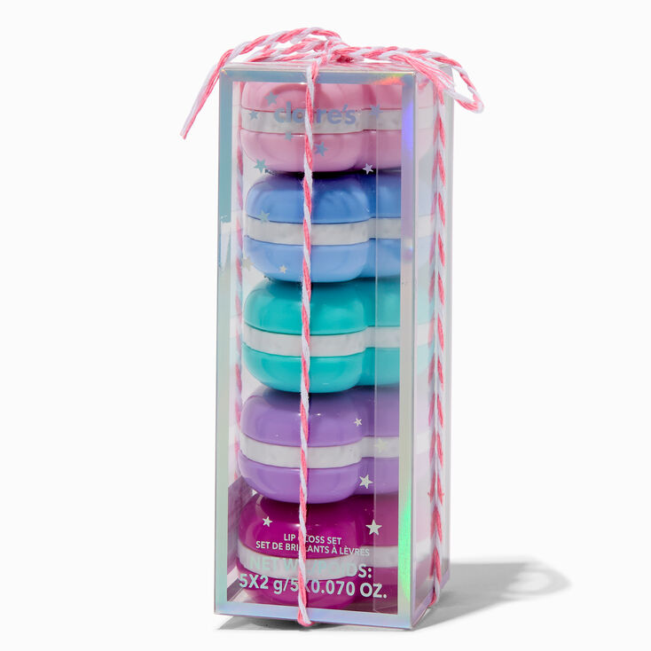 Macaron Heart Lip Gloss Set - 5 Pack,