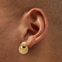 Clear Gold-tone Large Bean 1&quot; Drop Earrings,